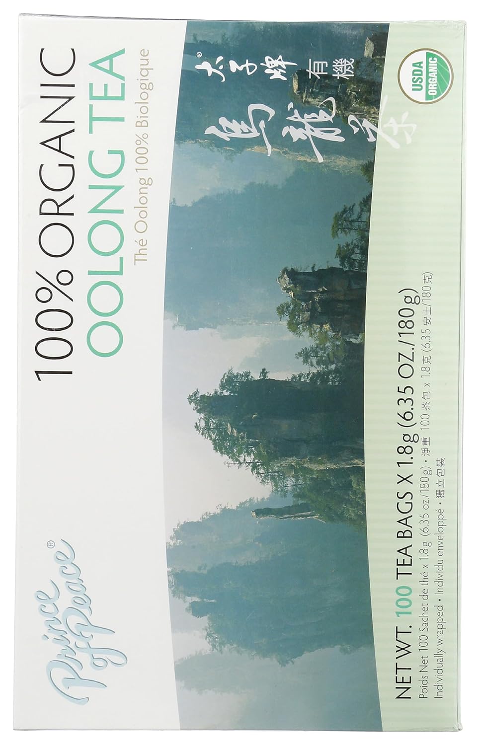 Prince of Peace Organic Oolong Tea, 100 Tea Bags – 100% Organic Black Tea – Unsweetened Black Tea – Lower Caffeine Alternative to Coffee – Herbal Health Benefits