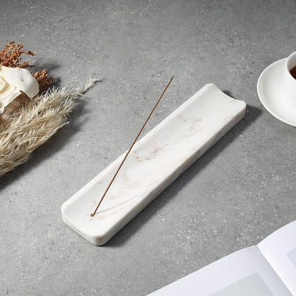 Koville Marble Incense Holder, Incense Holder for Sticks, Incense Sticks Holder Ash Catcher for Meditation Yoga SPA, Natural Stone Incense Burner, Home Table Decor (Grey)