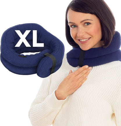 SunnyBay Microwave Heating Pad, Microwavable Heated Neck and Shoulder Wrap, Hands-Free Weighted Moist Hot or Cool Pack, Soft Fleece Cover and Flaxseed Filling, 26 Inch Length, Made in USA, Navy