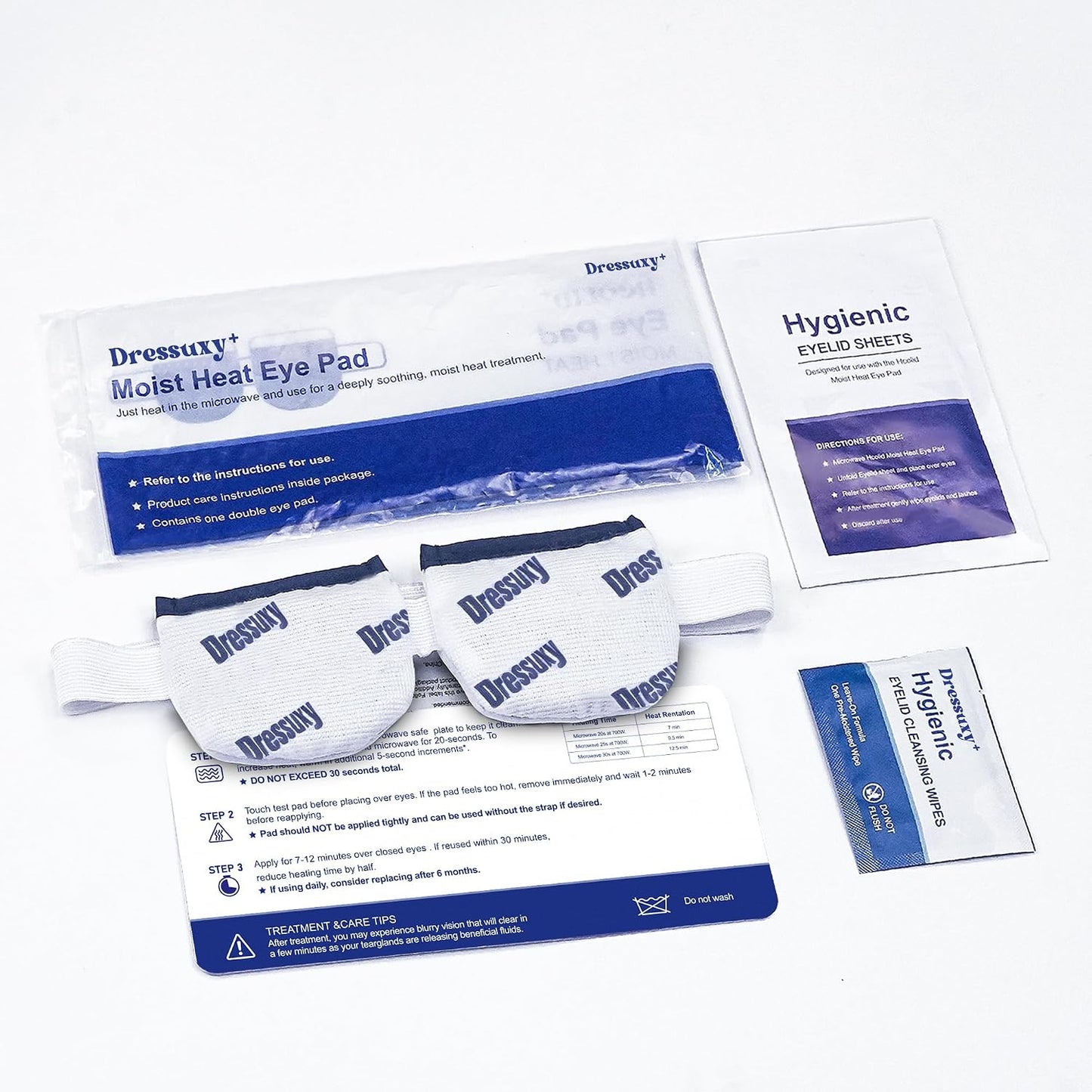 Heated Eye Mask & Microwavable Eye Compress | Gentle Steam Heat for Eye Comfort 1pc Cotton White