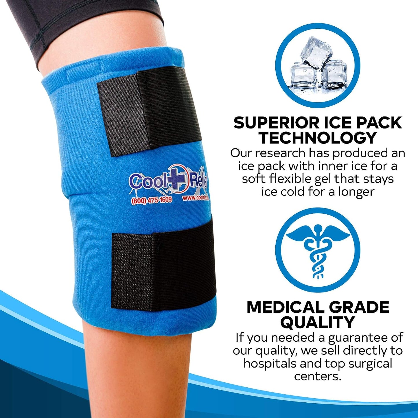 Soft Gel Knee Ice Wrap, Cold Therapy Compression Ice Pack, Universal Size