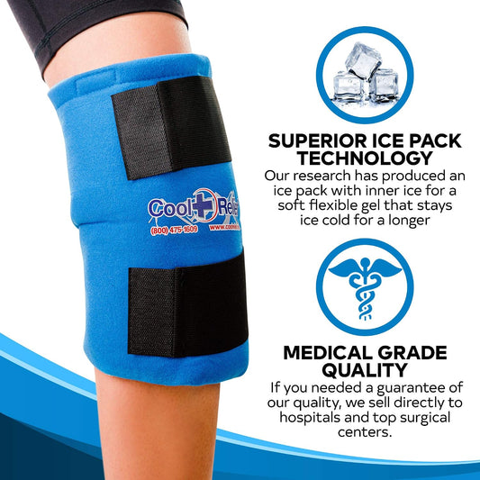 Soft Gel Knee Ice Wrap, Cold Therapy Compression Ice Pack, Universal Size
