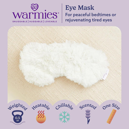warmies Microwavable Eye Mask for Warmth & Comfort - Heat & Cooling Eye Compress for Dryness Relief - Weighted & Heated Lavender Sleep Mask for Calming Relaxation - Curly Sage