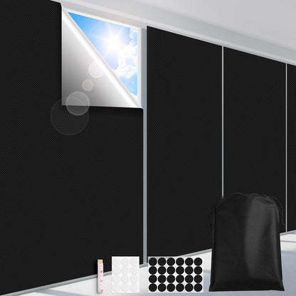 FADOTY 100% Blackout Curtains, 57"x 118" Portable Black Out Window Cover