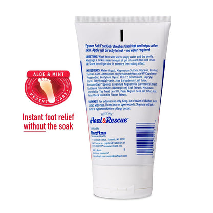 Heal&Rescue Epsom Salt Foot Gel, 4 Ounce, Soothing Relief for Painful, Tired, Aching Feet, Ditch the Foot Bath for Instant Relief