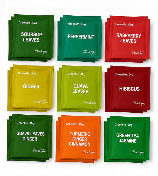 Full Seasons Sampler Herbal Tea Variety Pack, 9 Flavors, 90 Tea Bags Per Box. Individually Wrapped Bags, Made with 100% Natural, No Additives. Non-GMO - Glutin free, Sugar free. Boost Immunity & Rich in Antioxidants.