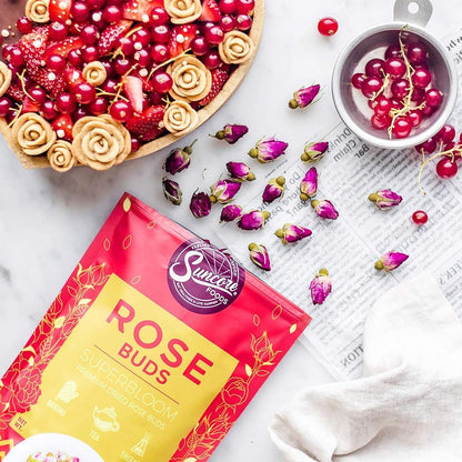 Suncore Foods Rose Buds 1.5oz | Premium Edible Flowers for Tea & Baking