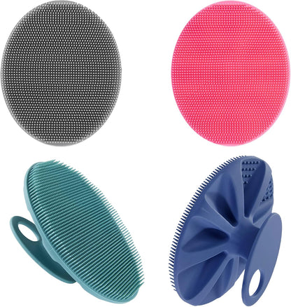 INNERNEED Soft Silicone Body Cleansing Brush Shower Scrubber, Gentle Exfoliating and Massage for All Kinds of Skin (Dark Green)