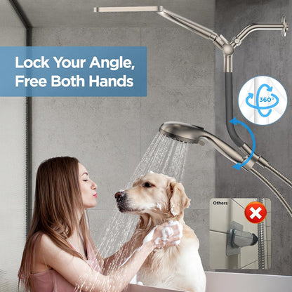 MakeFit Dual Filtered Rain Shower Head Combo, High Pressure Handheld Shower Head with Adjustable Bar - Rainfall Shower Head And Showerhead with Filter for Hard Water - Removes Chlorine