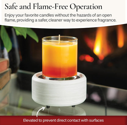 Candle Warmers ETC 2-in-1 Candle and Fragrance Warmer for Warming Scented Candles or Wax Melts and Tarts with to Freshen Room, Primitive Black and Bronze