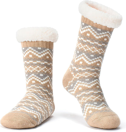 Cozylook Fuzzy Slipper Socks for Women with Grips Warm Cozy Soft Non-Slip Winter Socks Cozy Gift Idea
