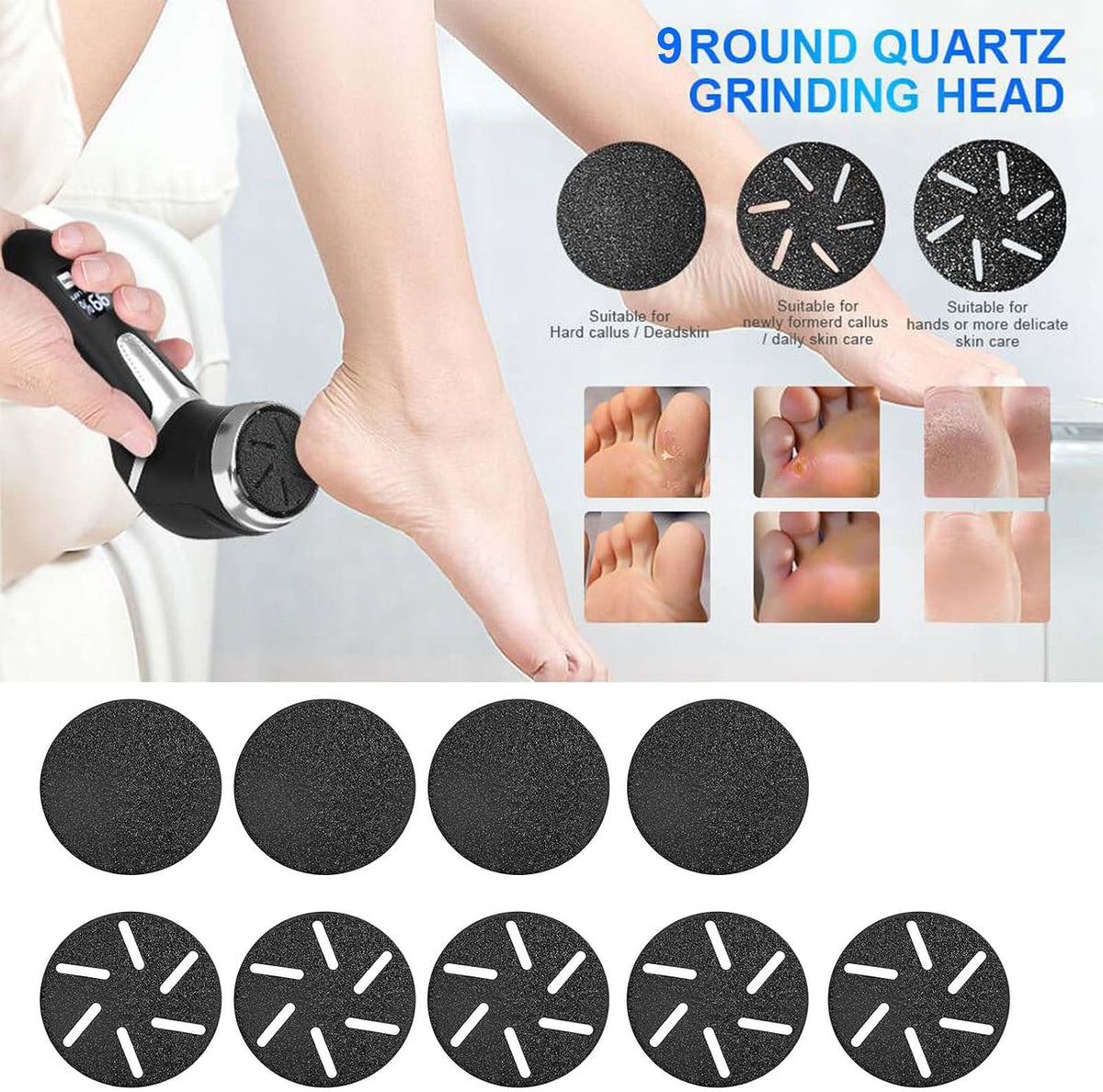 Electric Callus Remover for Feet with Vacuum, Professional Pedicure Tools Kit, Rechargeable Waterproof Foot File for Foot Care Deadskin Remover with 3Heads&2Speed,LCD Display