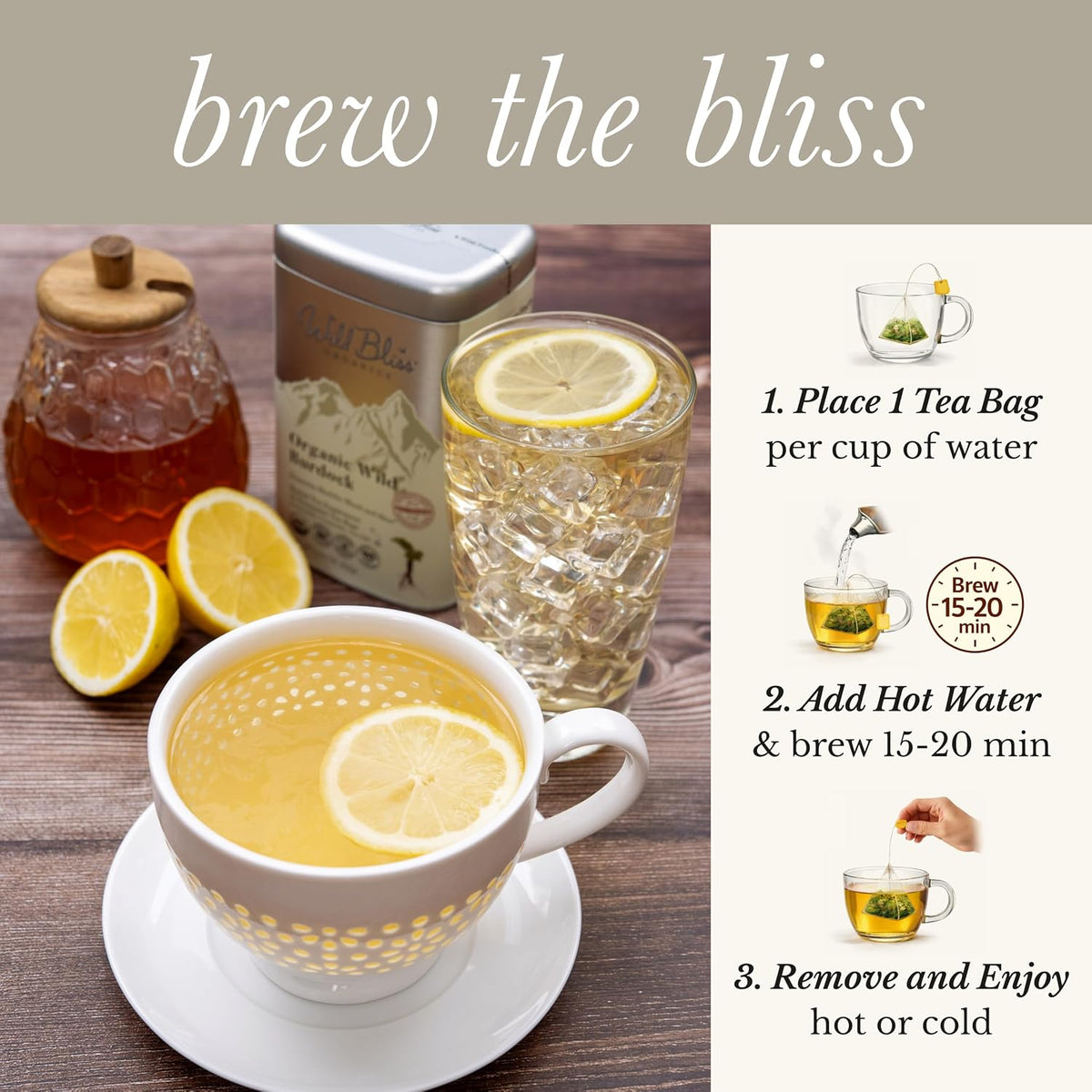 Wild Bliss Organic Burdock Root Tea - 25 Tea Bags