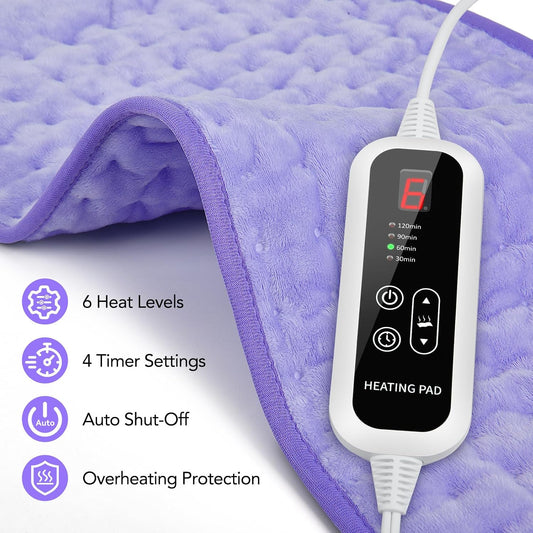 Extra Large Heating Pad for Back Pain Relief - 33"x17"Electric Heating Pad
