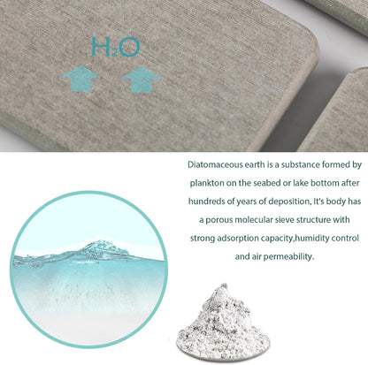 NiuYichee Set of 4 Water Absorbent Diatomite Coasters, Dish Soap Stone Tray