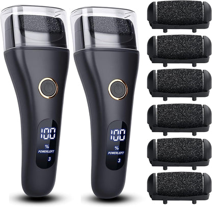 Electric Foot File Callus Remover for Feet - 6pcs Larger Grinding Head&3Speed, Pedicure Kit Foot Scrubber Deadskin Callus Remover, Foot Care Kit Pedicure Tools for Dead Skin Callus Hardskin Dry Cracks