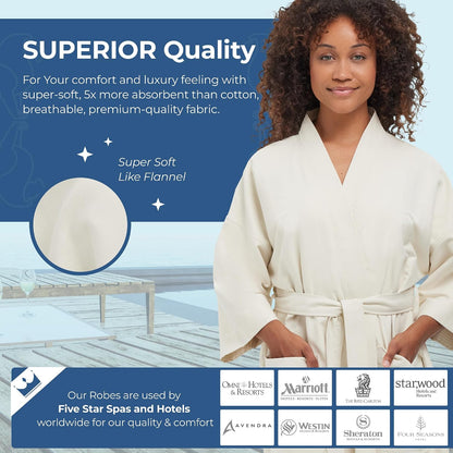 Monarch Unisex Chamois Microfiber Spa Kimono Robe