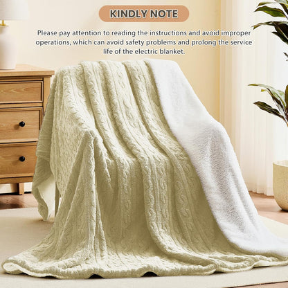 Homemate Electric Heated Blanket Twin - 62"x84" Heating Bed Blankets Throw with 10 Heating Levels 8 Hours Auto Off Fast Heating Over-Heated Protection Ultra Soft Warm Flannel ETL Certified Grey - Colors A