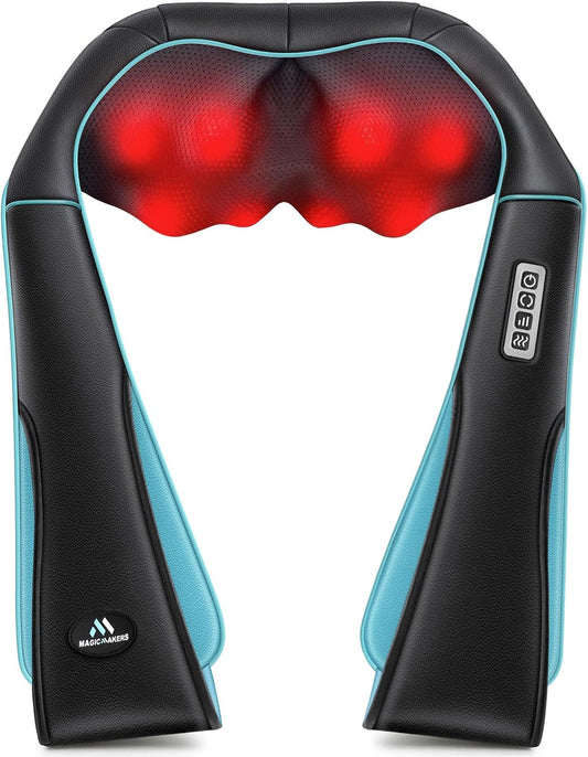 MagicMakers Shiatsu Neck Massager with Heat for Pain Relief Deep Tissue