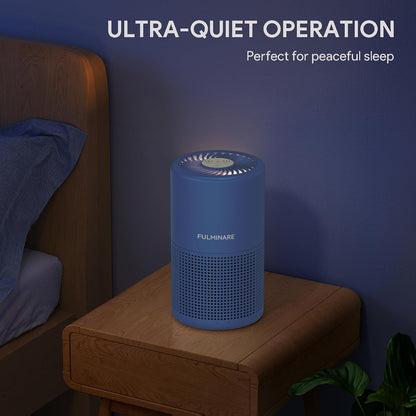 FULMINARE Air Purifiers for Home Bedroom H13 HEPA Air Purifier, 3 Speeds, Timer, 24dB, Small Mini Air Purifier with Night Light, Sage Green
