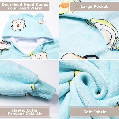 THREE POODLE Wearable Blanket Hoodie for Women, Oversized Sherpa Sweatshirt Blanket for Adults Men, Cozy Hooded Blankets, Gifts for Teen Girls Women Mom Sister