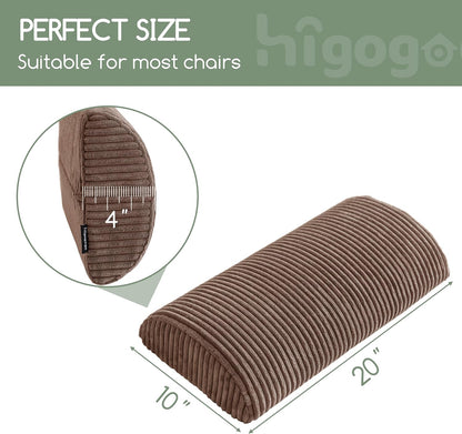 HIGOGOGO Lumbar Support Pillow for Recliner Chair/Accent Chair/Couch, Memory Foam Back Support Cushion for Elderly, Recliner Cushions for Back Rest, Pain Relief, Reading, Washable Cover, Dark Grey
