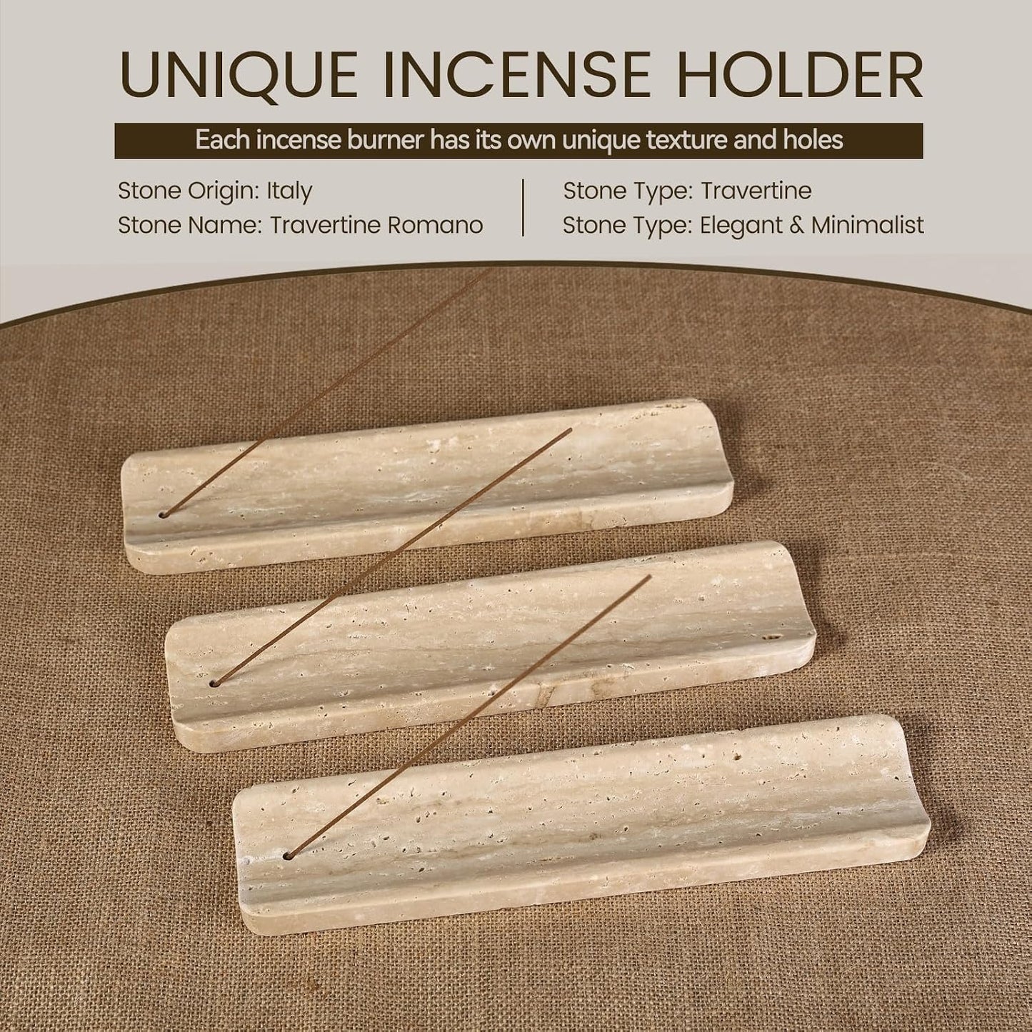 Koville Marble Incense Holder, Incense Holder for Sticks, Incense Sticks Holder Ash Catcher for Meditation Yoga SPA, Natural Stone Incense Burner, Home Table Decor (Grey)