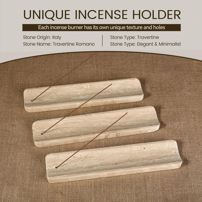 Koville Marble Incense Holder, Incense Holder for Sticks, Incense Sticks Holder Ash Catcher for Meditation Yoga SPA, Natural Stone Incense Burner, Home Table Decor (Grey)