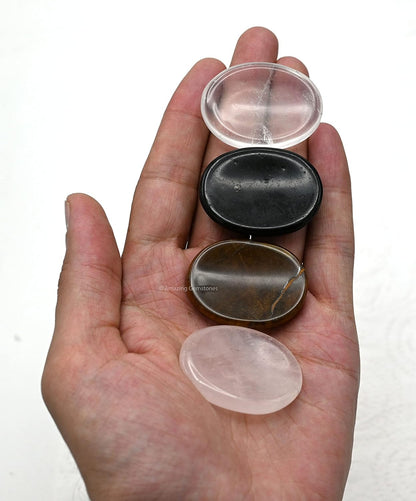 Amazing Gemstone Labradorite Thumb Worry Stone, Anxiety Stone, Healing Crystals - Piedra Crystal Fidget for Gift, Meditation, Calming, Relaxation, Stress Relief - Colors B