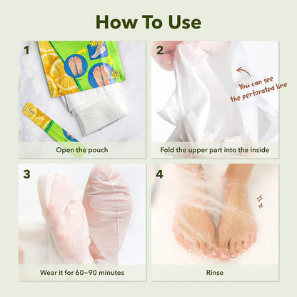Purederm Foot Peeling Mask for Dry Cracked Feet, Exfoliating Treatment for Dead Skin & Calluses for Baby Soft Feet, 3 Pairs