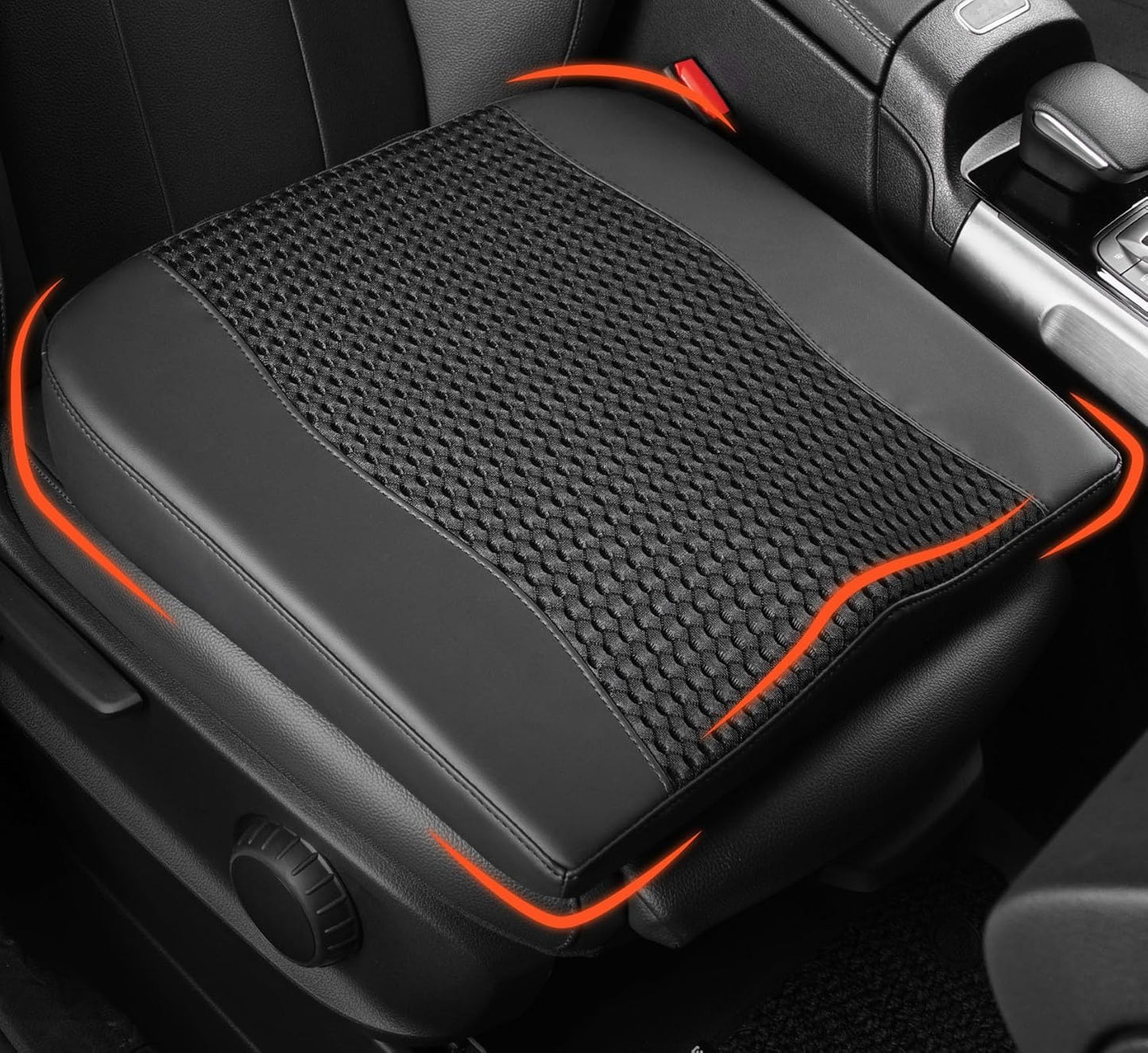 Lofty Aim Car Seat Cushion, Comfort Memory Foam Car Cushions for Driving - Sciatica & Lower Back Pain Relief, Driver Seat Pillow for Auto, Office Chair, Wheelchair - Black