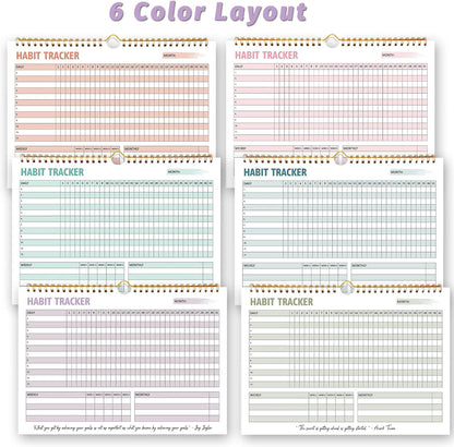 Habit Tracker Calendar, Daily Weekly Goal and Habit Tracker Journal, 12 Months Undated Habits Tracker Planner with Spiral Binding, Boost Productivity Tool and Workout Calendar, 11.7"x8.5"