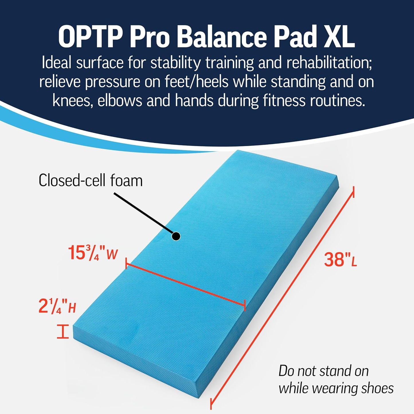 OPTP Pro Balance Pad XL - Soft Foam Balance Pads for Physical Therapy - Exercise Balance Pad and Workout Pad for Stability Training, Yoga, and Fitness