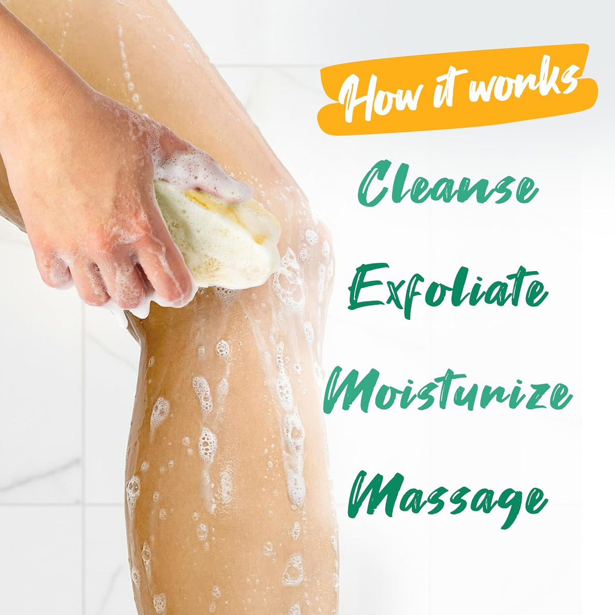 Spongeables Anti Cellulite Body Wash in a 20+ Wash Sponge, Citrus, 3 Count