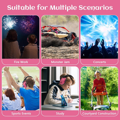 Floriogra 2 Pack Noise Canceling Headphones for Kids, Kids Ear Protection Earmuffs for Autism, Toddler, Children, Noise Cancelling Sound Proof Earmuffs/Headphones for Concerts, Air Shows, Fireworks