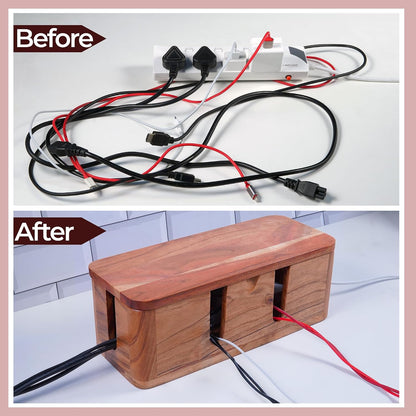 Cable Management Box, Power Strip & Extension Cord Hider, Desk Organizer