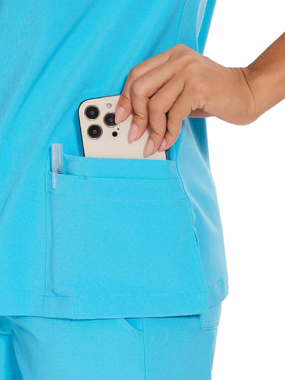 COZYFIT Scrubs for Women Set - Stretch V-Neck Scrub Top & Jogger Pant with 8 Pockets COZY SCRUBS - Colors B