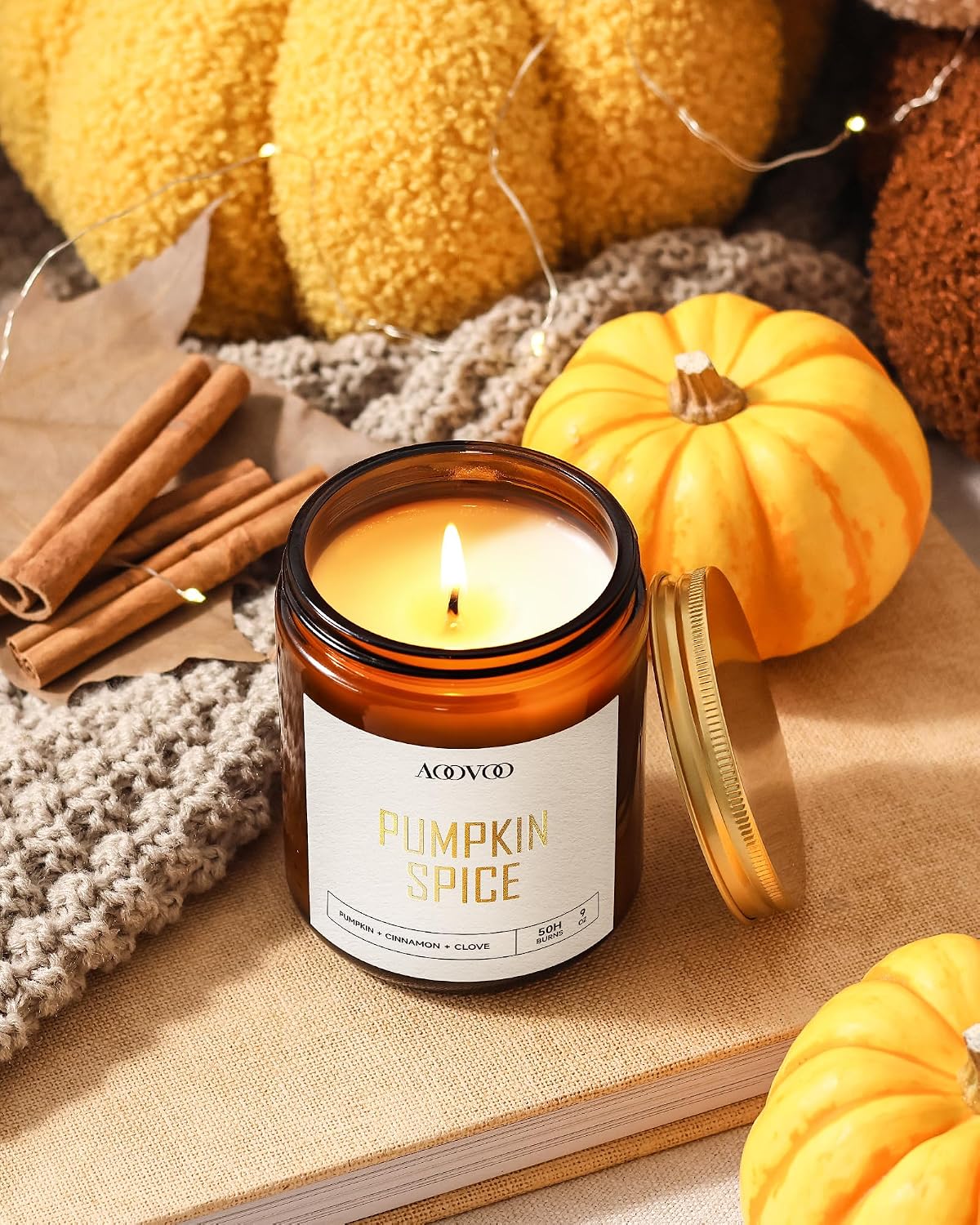 AOOVOO Coconut Vanilla Candles - 9 oz Scented Candles, Aromatherapy Candle, Soy Candle for Home Scented