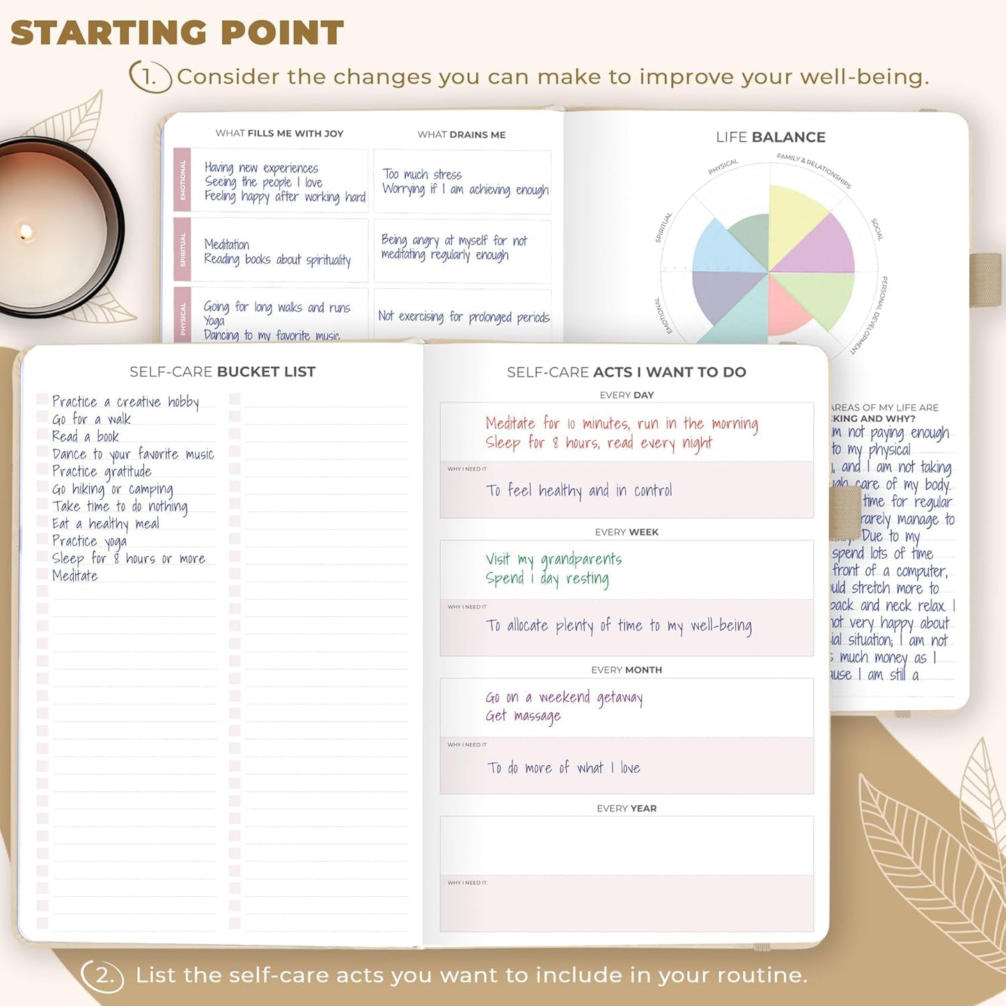 Clever Fox Self-Care Journal – Daily Reflection Notebook – Mental Health & Personal Development Planner, Meditation & Mood Log, A5 (Aquamarine)