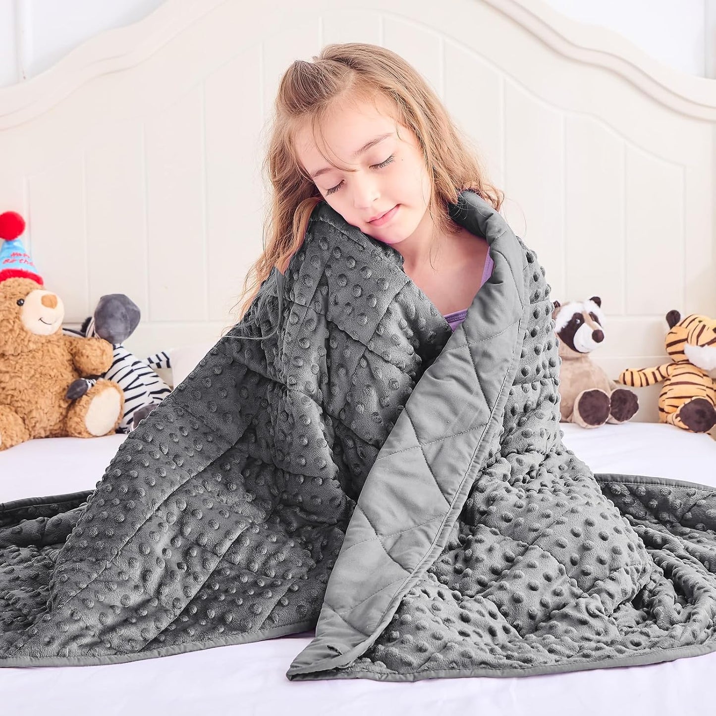 Weighted Lap Blanket for Adults 5lbs, 24"x29" Cooling Heavy Throw Blanket, Portable Travel Weighted Blankets, Soft Small Blankets Gift for Sleeping, Navy Blue