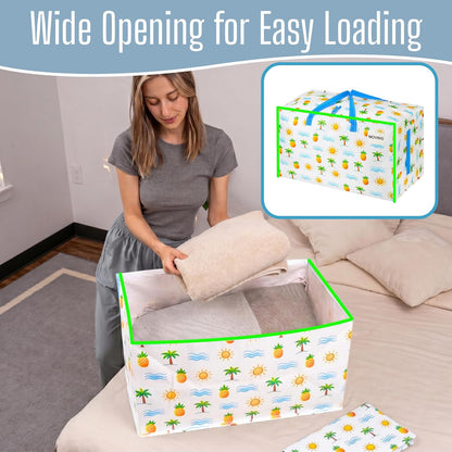 VENO Clear Extra Large Moving Bags & Storage Totes, Heavy Duty Organizer with Reinforced Handles & Strong Zippers for Clothes, College Dorm Essentials, Moving Supplies