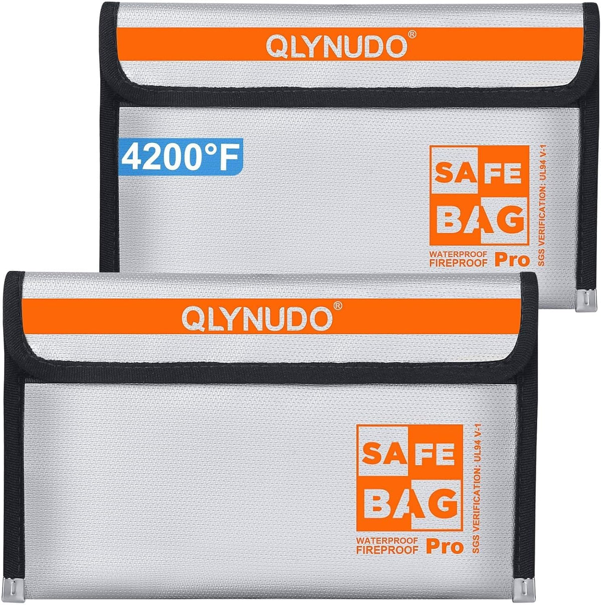 Fireproof Document Bag 2-Pack, Document Bag Fireproof Waterproof Pouch