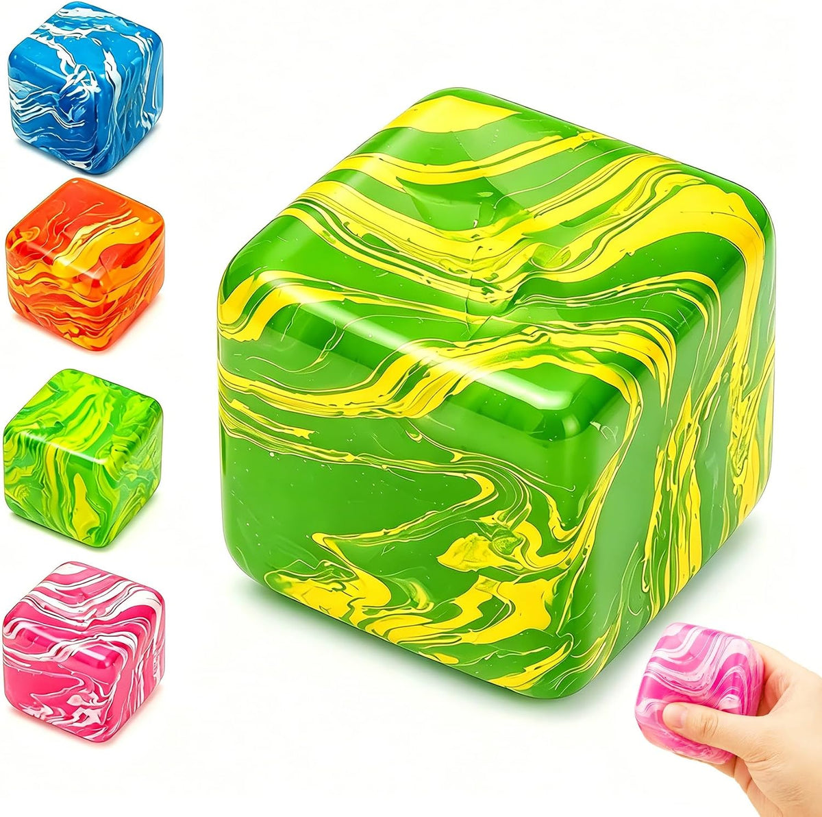 Squishy Textured Stress Balls 3pcs, Soft Memory Gel Squeeze Balls Fidget Toys for Kids/Adults Hand Exercises, Party Favors Anxiety Relief Squeeze Ball