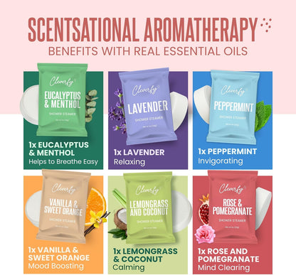 Cleverfy Shower Steamers Aromatherapy Gifts for Women and Men, 18 Tablets