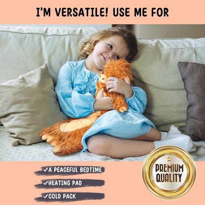 Bunny Microwavable & Weighted Stuffed Animals - 1.5 Lbs Unscented Heating Pad for Period Cramps Pain Relief and Anxiety, Cute Bunny Plush Toys Gifts for Women Girls Adults and Kids by Happy Fuel