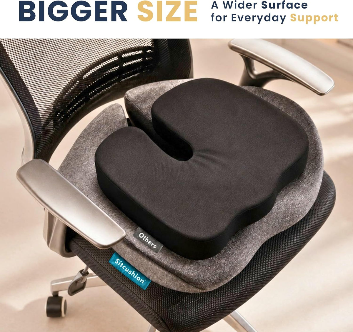 Pressure Relief Seat Cushion for Tailbone Pain, Sciatica & Coccyx Pillow