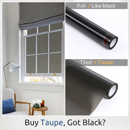 rabbitgoo Blackout Window Film Room Darkening Light Blocking 17.5" x 78.7" | Removable Static Cling without Glue, Tint & Privacy Film for Window Inside, Day & Night Sleep for Home Garage Bedroom House