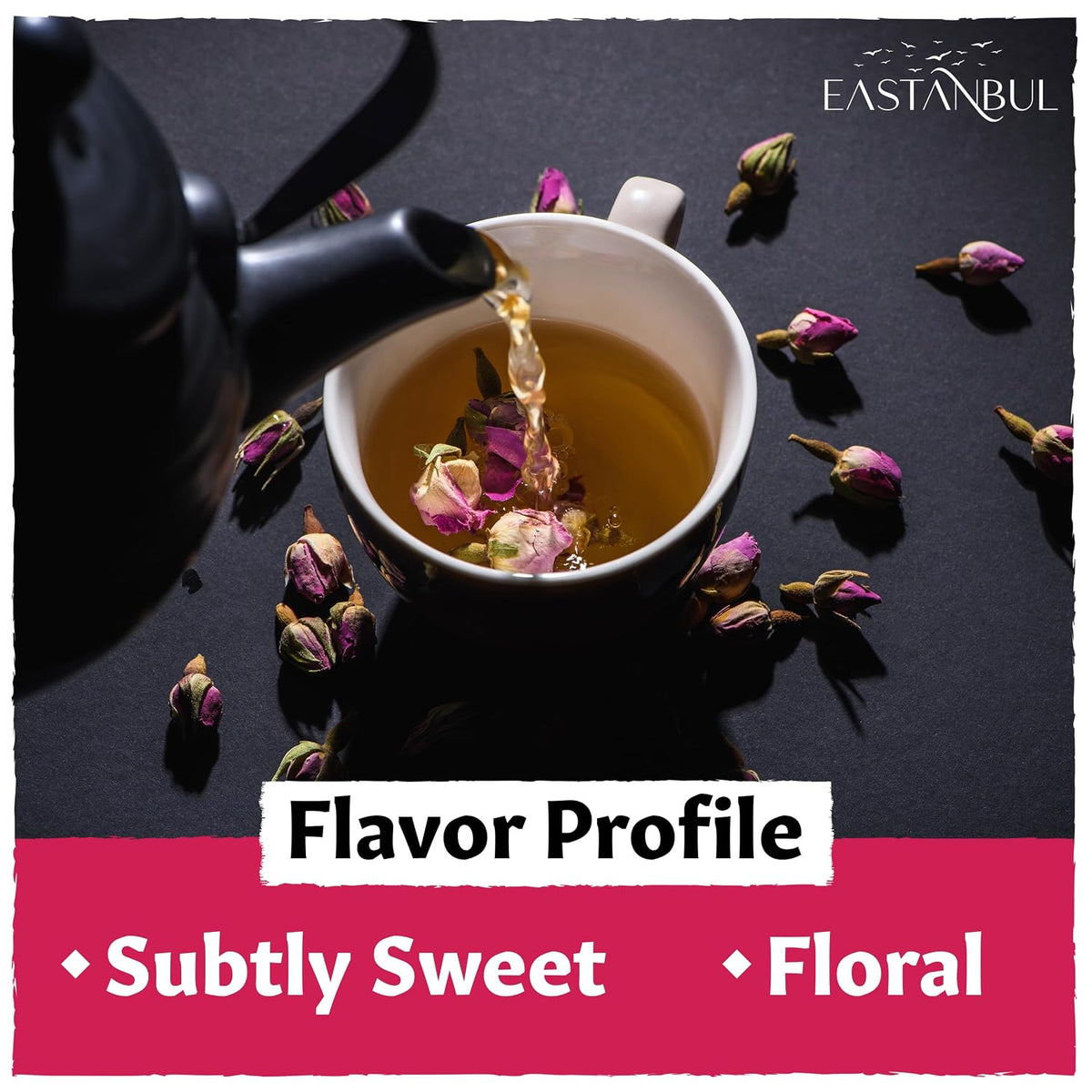 Eastanbul Dried Rose Buds, Edible Rose Buds, Natural, Gluten Free, 1.4oz