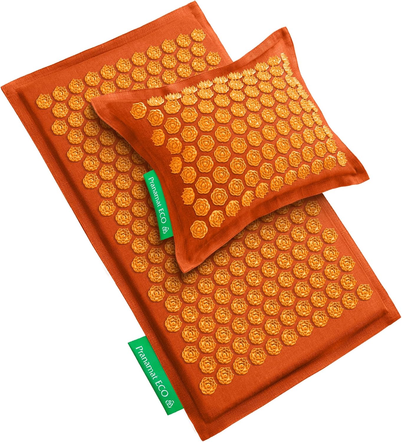 Pranamat Acupressure Large Mat and Pillow Set, Premium Acupressure Therapy for Pain Relief and Relaxation, Handcrafted in Europe with Sustainable and Natural Materials (Obsidian)