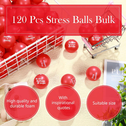 Poen 120 Pcs Motivational Foam Balls with Inspirational Quotes